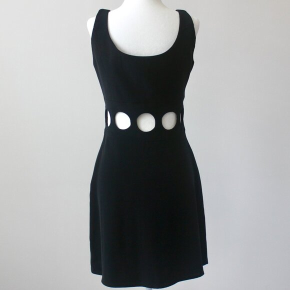 Niteline Della Roufogali Vintage Black Cutout Sleeveless Mini Dress 4 - Picture 6 of 7